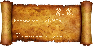 Mecsnober Uriás névjegykártya